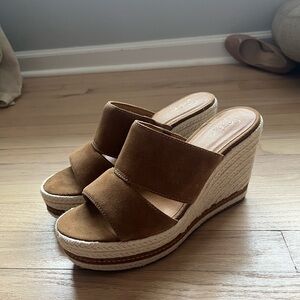 Brand New Crown Vintage Suede Summer Wedge Sandal